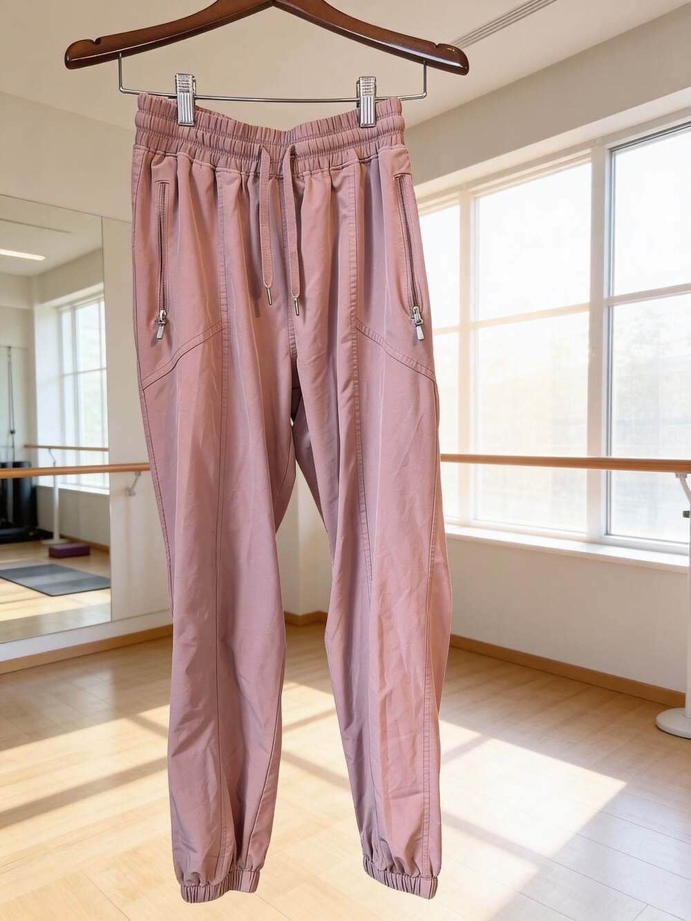 Libin Women's Lightweight Cargo Joggers Mauve Size M